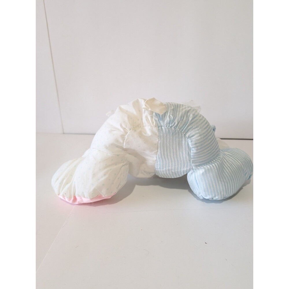 Vintage Fisher Price Puffalump #1357 Baby Mouse Pastel Blue Bib Rattle 1988 - Picture 9 of 11